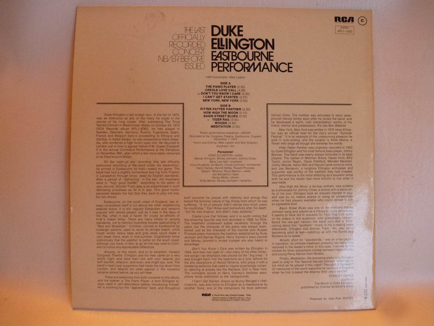 Duke Ellington „Eastbourne Performance“ 33 U/min Schallplatte von 1975