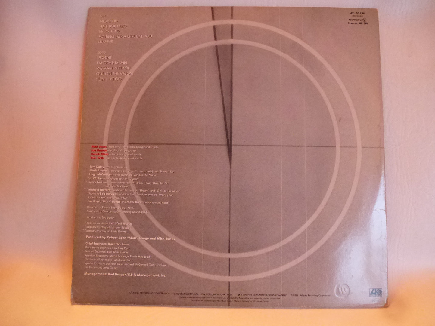 33 U/min Schallplatte Foreigner » 4 « 1981