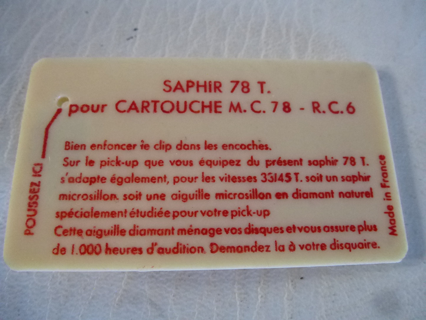 Saphir Melodyne 78 rpm for MC78 cartridge
