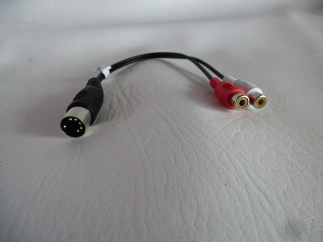 Din male / 2 rca audio adapter cable