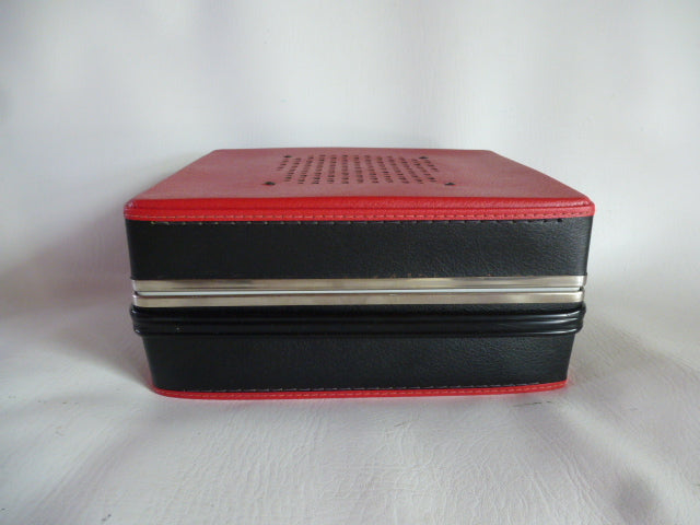 Joli petit électrophone Teppaz type Domino rouge et noir