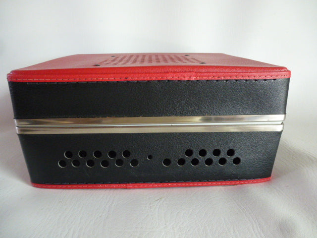 Joli petit électrophone Teppaz type Domino rouge et noir
