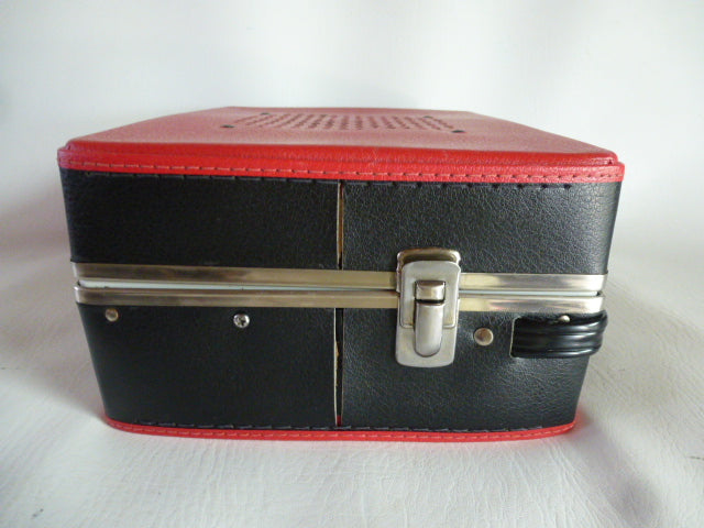 Joli petit électrophone Teppaz type Domino rouge et noir