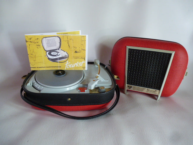 Electrophone Teppaz Tourist rouge et noir piles/secteur