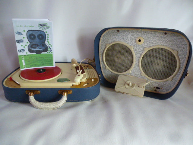 Electrophone vintage Teppaz Octave bleu air France