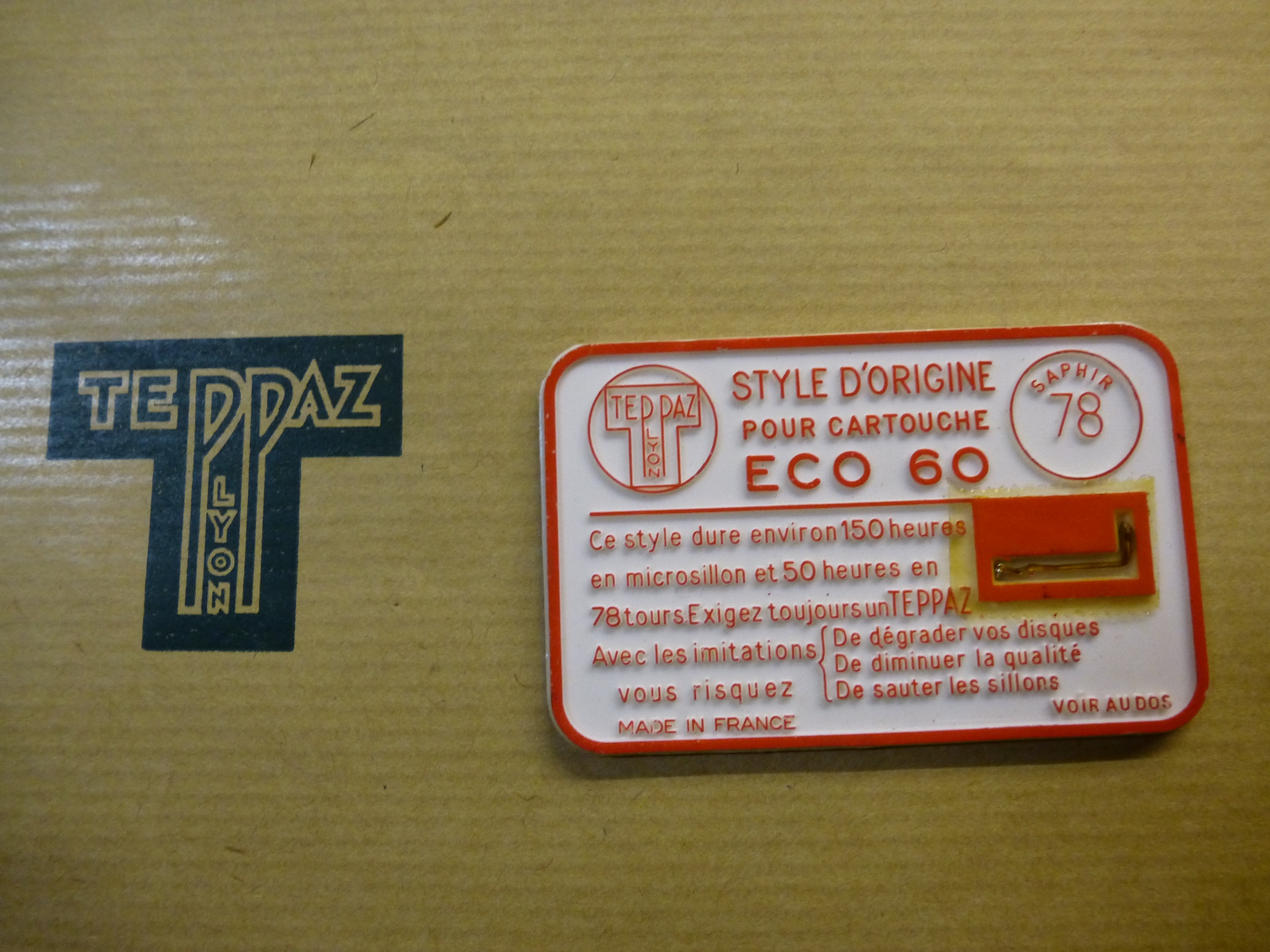 Diamant Vinyle Saphir Teppaz ECO - Aiguille De Rechange Pour Tourne Diamant Vinyle Saphir Teppaz ECO - Aiguille De Rechange Pour Tourne
