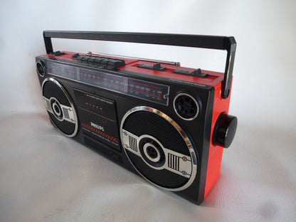 Radio cassettes stéréo Philips D8052 rouge et noir