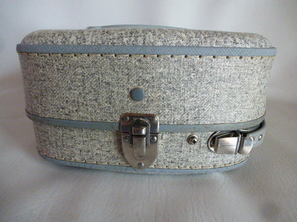 Teppaz Oscar tube record player in grey mottled suitcase