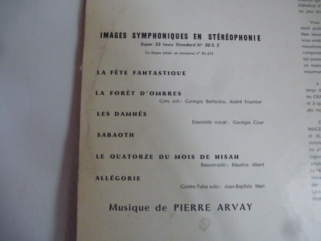 Disque 33 tours Teppaz " images symphoniques en stéréophonie"