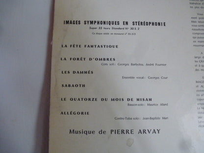 Disque 33 tours Teppaz " images symphoniques en stéréophonie"