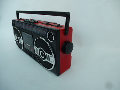 Radio cassettes stéréo Philips D8052 rouge et noir