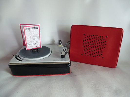 Joli petit électrophone Teppaz type Domino rouge et noir