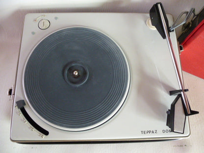 Nice little Teppaz Domino type red and black record player