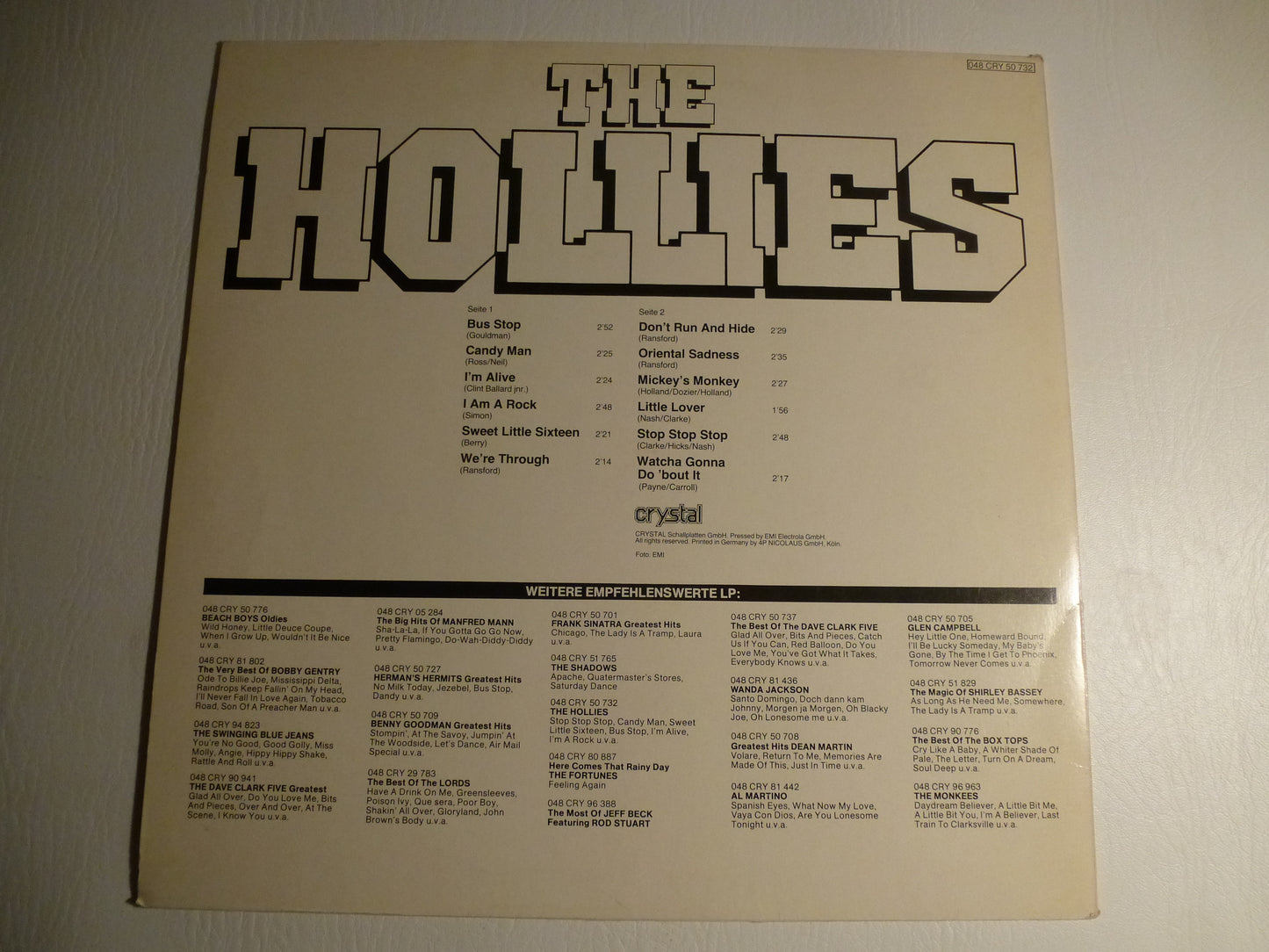 Disque 33 tours The Hollies